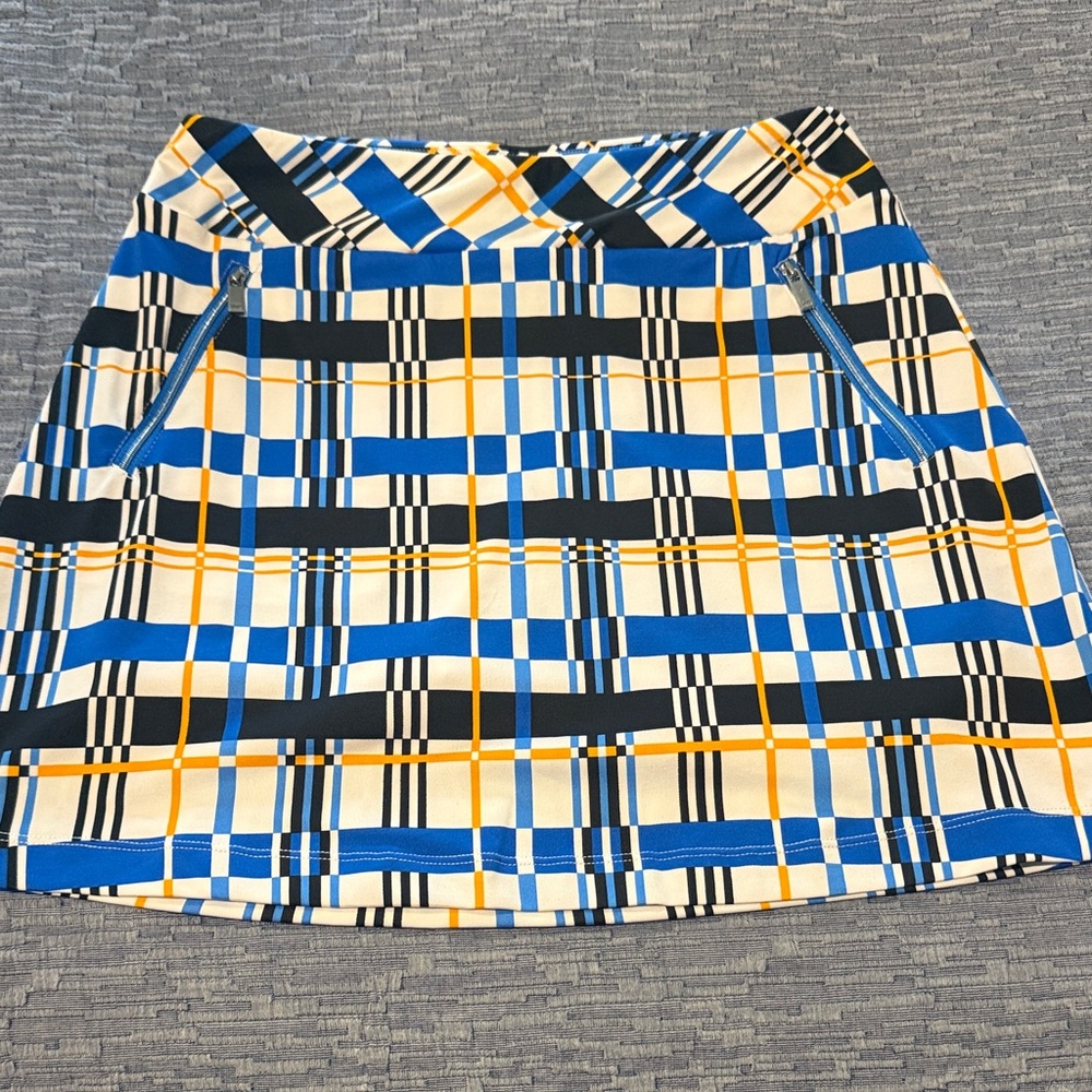 Blue & Yellow Plaid Women's Skort